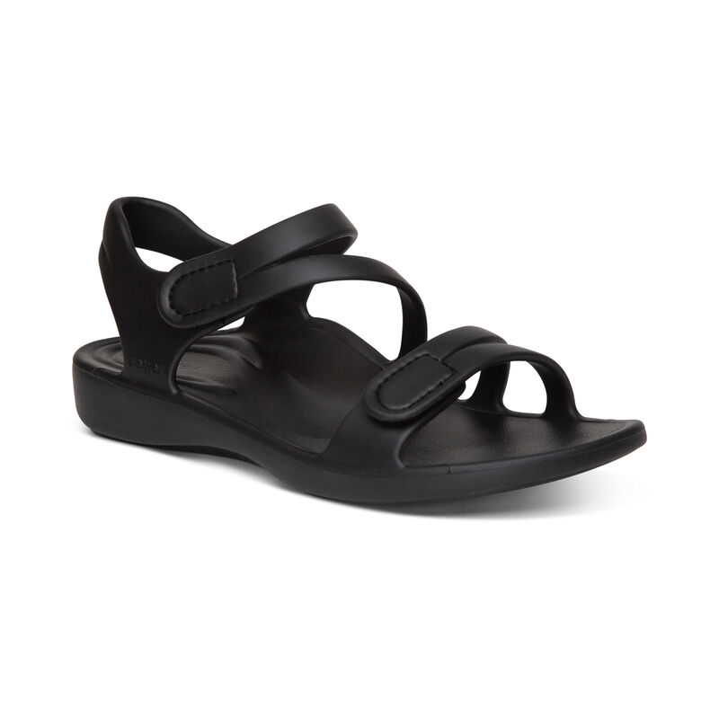 Aetrex Womens Jillian Sport Water Friendly Sandals Black - g5qzlIIYa